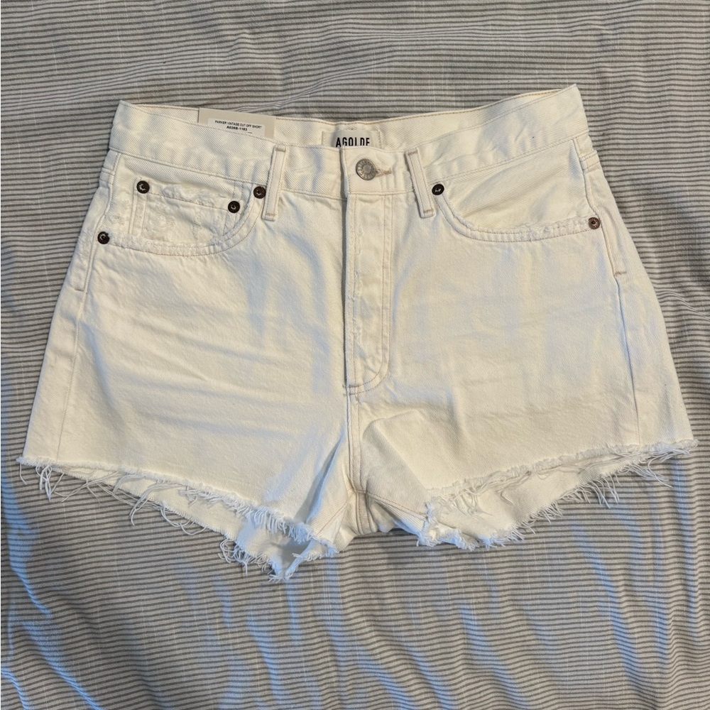 Agolde Women's Classic White Jean Shorts